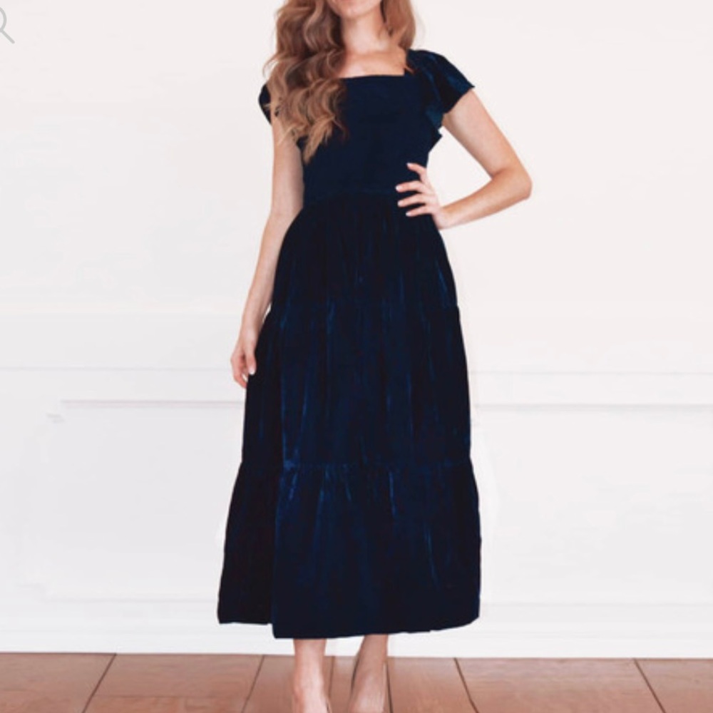 Black Velvet Smocked Dress